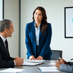 Hospital Administrator Meeting**

"A professional and fully clothed woman in a modest business suit, leading a meeting in a modern hospital conference room. Participants are also in professional attire.  Focus on collaboration and positive communication. Safe for work, appropriate content, perfect anatomy, natural proportions, professional environment, well-lit."

**
