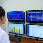 보건의료행정사 필수 자격증 리스트 - **Prompt: "A bustling, state-of-the-art hospital administrative office in Vietnam, showcasing digita...