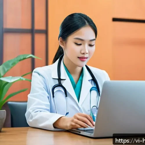 Home 30 보건의료행정사 관련 법률 및 정책 변화 - A modern Vietnamese healthcare professional registering for a medical license online using a sleek l...